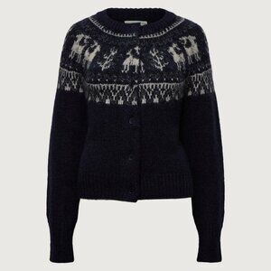 OAK + FORT WOOL BLEND FAIR ISLE CARDIGAN SIZE SMALL NWT